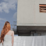 Shooting of Elisa Imperi for Lomography with a red hair model